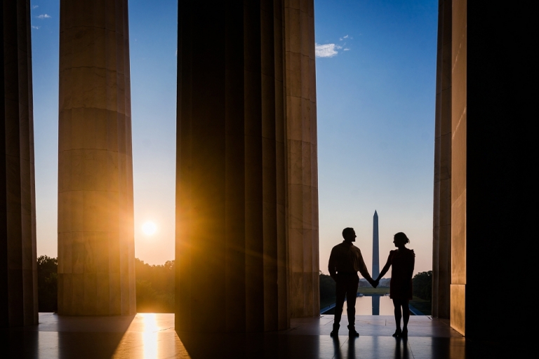 Sarah and Adam’s Lincoln Memorial and World War 2 Memorial Engagement Session